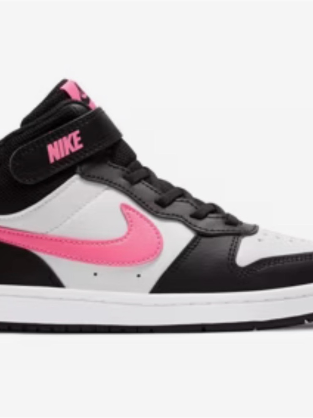 Nike Mid-Top Sneaker in Black, White & Pink